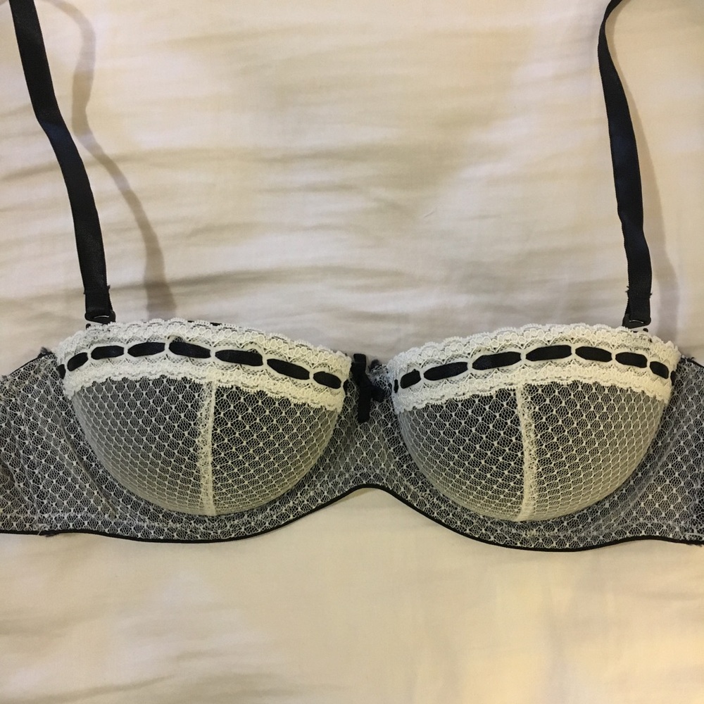 Black and White Lace Bra